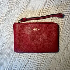 Coach Cherry Red Leather Wristlet